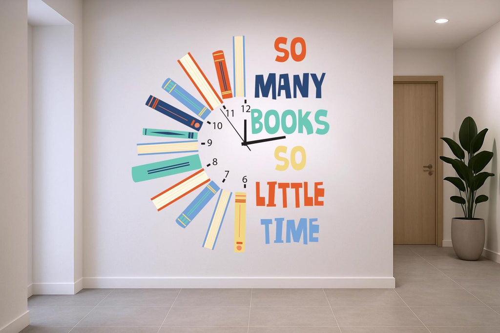 So Many Books So Little Time Wall Decal, Motivational Kids Art, Classroom decor, Educational Wall Art, Playroom Wall Art Decor 856RS