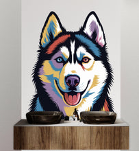 Load image into Gallery viewer, Husky Dog wall decal Dog decor Dog kids Dog wall art Decal Dog Lover Animals Dog Wall Bathroom Wall Decals Stickers Vinyl 133DE