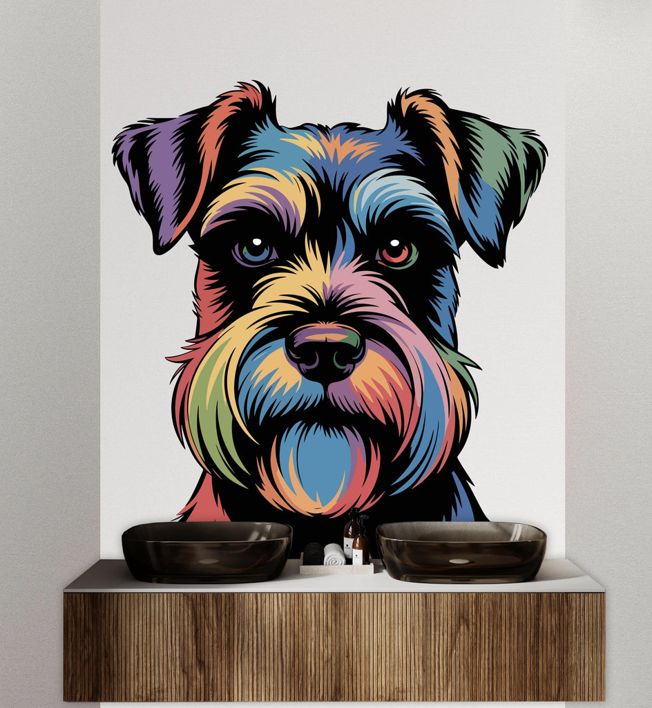 Schnauzer Dog wall decal Dog decor Dog kids Dog wall art Decal Dog Lover Animals Dog Wall Bathroom Wall Decals Stickers Vinyl 135DE