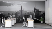 Load image into Gallery viewer, Black And White New York City Skyline Wallpaper – Modern Office Wall Mural, 3D Cityscape Wall Decor, Empire State Building Urban City Wall