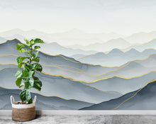 Load image into Gallery viewer, Mountain Wallpaper watercolor Peel and Stick Mountain Watercolor Wallpaper Mountain Wall Art Nature Wallpaper Minimalist Mural 889RS