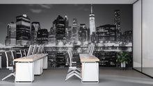 Load image into Gallery viewer, New York City Skyline Wallpaper Black And White Office Wall Mural Modern Cityscape Night View Removable Peel And Stick Large Wall Decor
