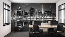 Load image into Gallery viewer, New York City Skyline Wallpaper Black And White Office Wall Mural Modern Cityscape Night View Removable Peel And Stick Large Wall Decor