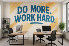 Load image into Gallery viewer, Motivational Office Wall Mural Wallpaper – Do More Work Hard Modern Quote Wall Decor for Home Office Workspace Classroom Gym Studio