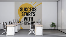 Load image into Gallery viewer, Success Starts With Self-Discipline Motivational Office Wall Mural – Modern 3D Peel And Stick Wallpaper For Workspace Decor, Stylish Bold