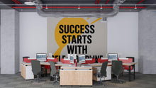 Load image into Gallery viewer, Success Starts With Self-Discipline Motivational Office Wall Mural – Modern 3D Peel And Stick Wallpaper For Workspace Decor, Stylish Bold