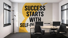 Load image into Gallery viewer, Success Starts With Self-Discipline Motivational Office Wall Mural – Modern 3D Peel And Stick Wallpaper For Workspace Decor, Stylish Bold