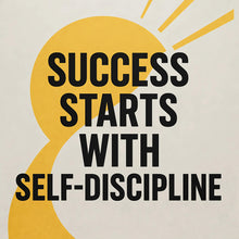 Load image into Gallery viewer, Success Starts With Self-Discipline Motivational Office Wall Mural – Modern 3D Peel And Stick Wallpaper For Workspace Decor, Stylish Bold