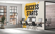 Load image into Gallery viewer, Success Starts With Self-Discipline Motivational Office Wall Mural – Modern 3D Peel And Stick Wallpaper For Workspace Decor, Stylish Bold
