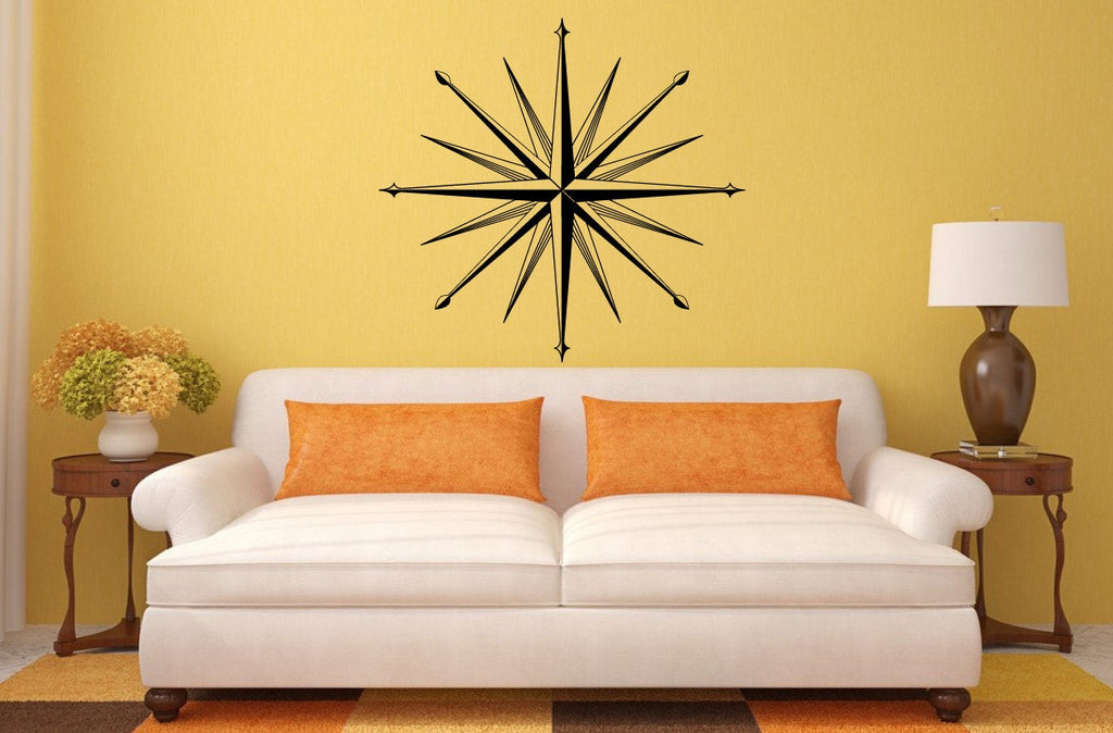 Compass Navigation Design Interior Wall Graphic Decal Sticker Vinyl Mural Leaving Bedroom Room Home Decor FREE SHIPPING L200