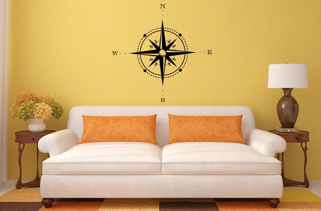 Compass Navigation Design Interior Wall Graphic Decal Sticker Vinyl Mural Leaving Bedroom Room Home Decor FREE SHIPPING L201