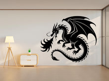 Load image into Gallery viewer, Dragon Wall Decal: Flame Vinyl Art - Fantasy Nursery Decor