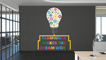 Load image into Gallery viewer, Teamwork Makes the Dream Work Office Wall Decal: Inspirational Quote