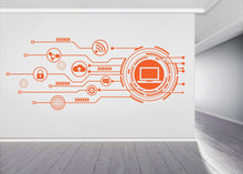 Load image into Gallery viewer, Technology Vinyl Wall Art Decal, Circuit Board Wall Decal, Office Wall Decor, Business Software Wall Sticker, Computer It Decor Office