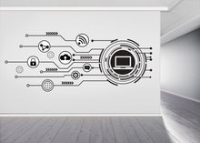 Load image into Gallery viewer, Technology Vinyl Wall Art Decal, Circuit Board Wall Decal, Office Wall Decor, Business Software Wall Sticker, Computer It Decor Office