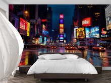 Load image into Gallery viewer, Times Square Cityscape Wallpaper 3D Night Lights Wall Mural Modern New York City Skyline Peel And Stick Bold Room Decor Stylish Gift