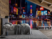 Load image into Gallery viewer, Times Square Cityscape Wallpaper 3D Night Lights Wall Mural Modern New York City Skyline Peel And Stick Bold Room Decor Stylish Gift