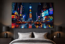 Load image into Gallery viewer, Times Square Wallpaper 3D City Lights Wall Mural | Modern Bold New York Cityscape Wall Decor | Stylish Bedroom Living Room Gift