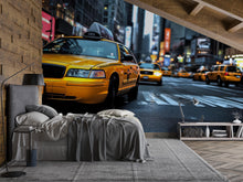 Load image into Gallery viewer, New York Taxi Cityscape 3D Wallpaper – Modern Bold Wall Mural NYC Yellow Cab Street Scene – Stylish Urban Wall Decor for Bedroom, Office