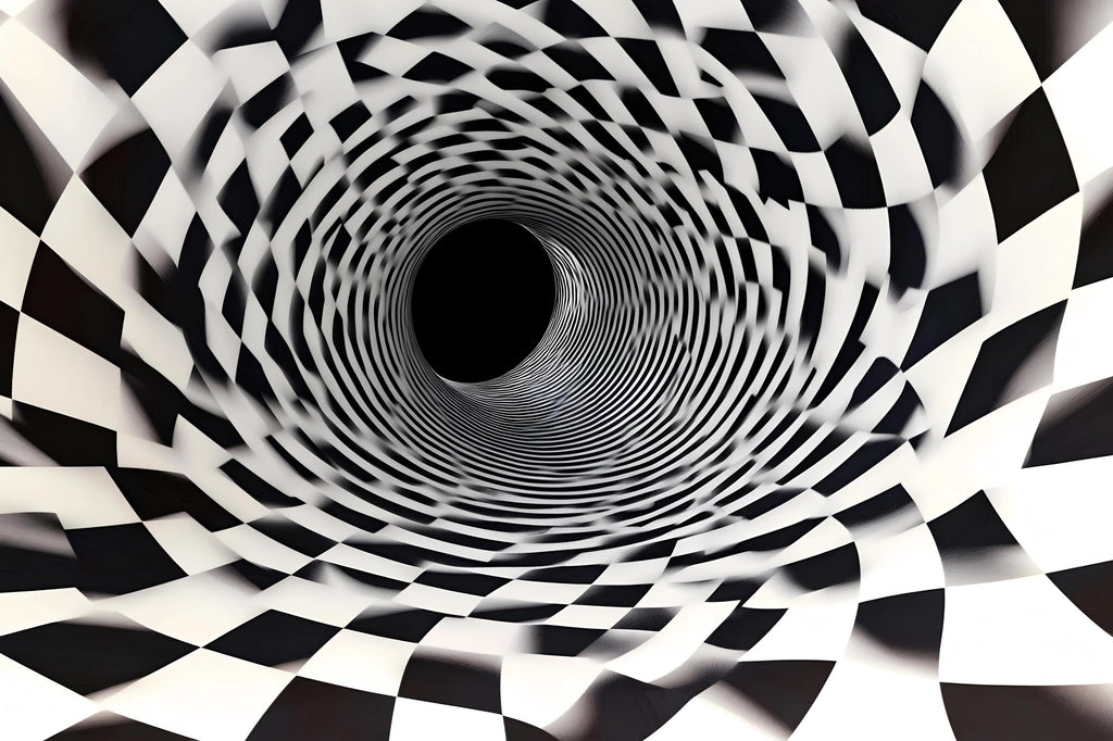 3D Black And White Optical Illusion Vortex Wallpaper – Modern Bold Wall Mural For Bedroom, Living Room Or Office – Stylish Wall Decor Art