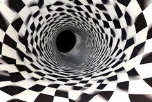 Load image into Gallery viewer, 3D Black And White Optical Illusion Vortex Wallpaper – Modern Bold Wall Mural For Bedroom, Living Room Or Office – Stylish Wall Decor Art