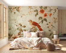 Load image into Gallery viewer, Vintage Bird Floral Wallpaper Mural – 3D Botanical Wall Decor – Peel And Stick Stylish Bedroom Living Room Wallpaper – Modern Bold Holiday