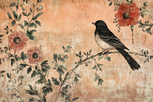 Load image into Gallery viewer, Vintage Black Bird Floral Wallpaper Mural – Rustic Botanical Wall Decor – 3D Peel And Stick Stylish Bedroom Living Room Wallpaper