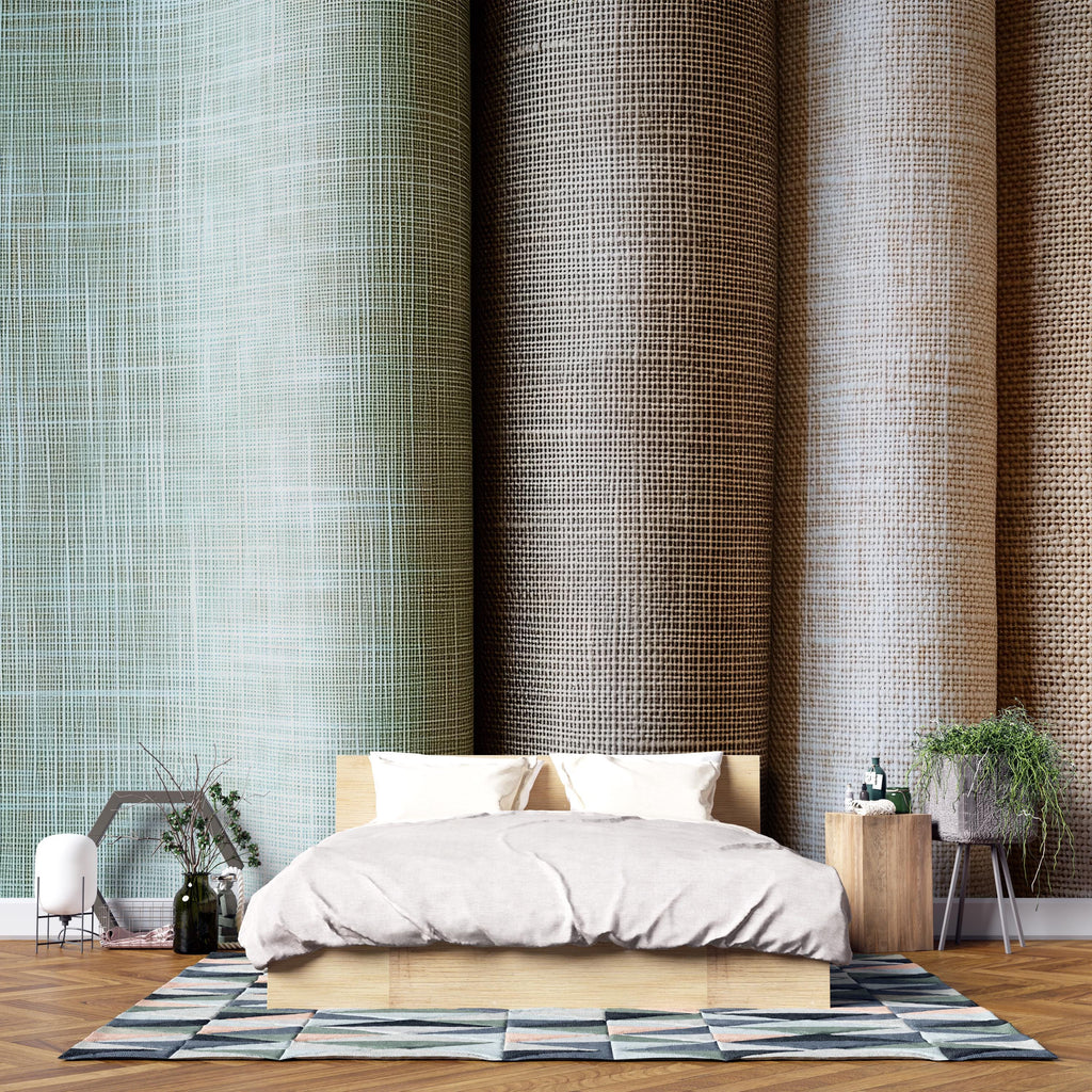 3D Textured Fabric Wallpaper Mural – Linen Jute Burlap Style Wall Decor – Peel And Stick Stylish Bedroom Living Room Wallpaper – Modern
