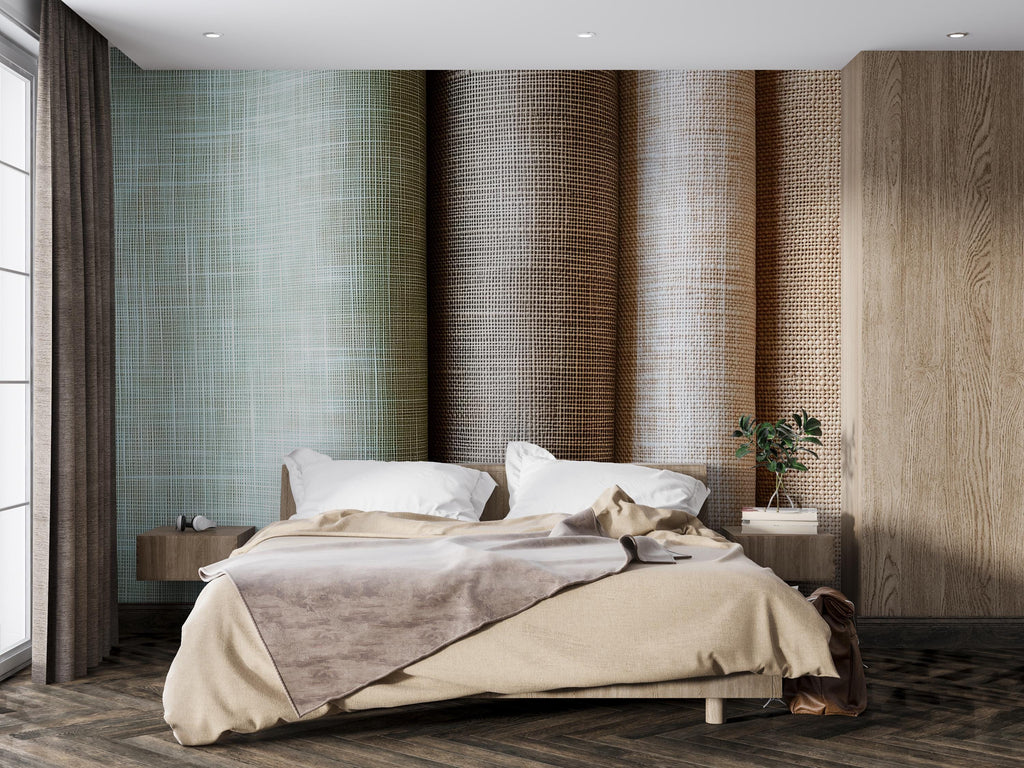3D Textured Fabric Wallpaper Mural – Linen Jute Burlap Style Wall Decor – Peel And Stick Stylish Bedroom Living Room Wallpaper – Modern