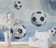 Load image into Gallery viewer, Soccer ball wallpaper, Boys room wall mural