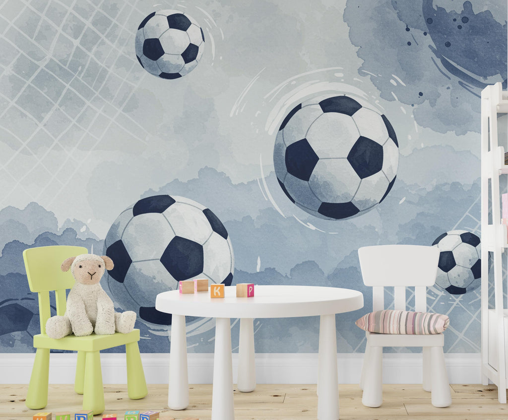 Soccer ball wallpaper, Boys room wall mural
