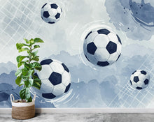 Load image into Gallery viewer, Soccer ball wallpaper, Boys room wall mural