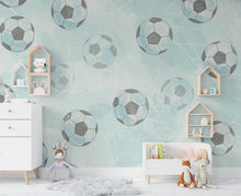 Load image into Gallery viewer, Soccer ball wallpaper, Boys room wall mural