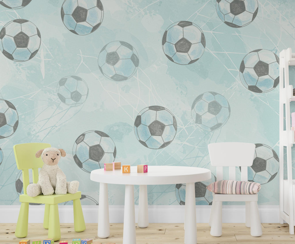 Soccer ball wallpaper, Boys room wall mural
