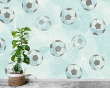 Load image into Gallery viewer, Soccer ball wallpaper, Boys room wall mural