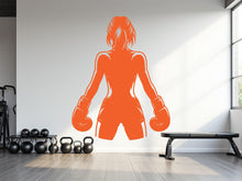 Load image into Gallery viewer, Boxing Girl Gym Wall Decal Girl Power fitness Quote Decor Workout Art Vinyl Gym Wall Stickers Bedroom Gym Workout Girl Crossfit 905RS