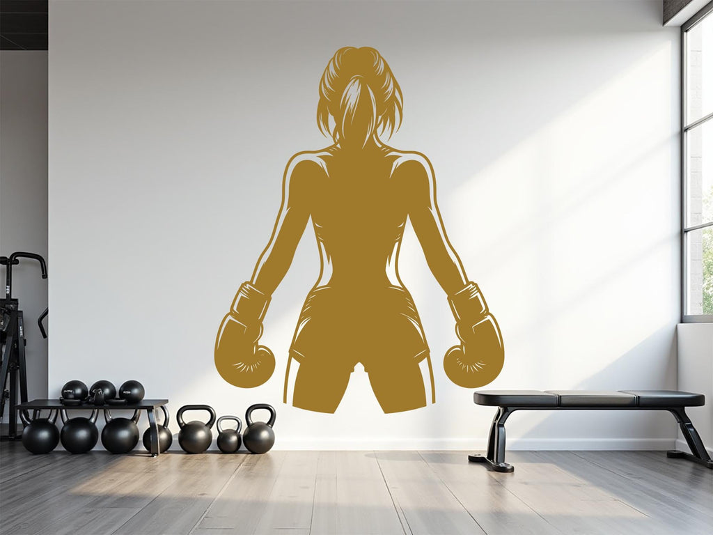 Boxing Girl Gym Wall Decal Girl Power fitness Quote Decor Workout Art Vinyl Gym Wall Stickers Bedroom Gym Workout Girl Crossfit 905RS