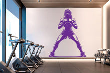 Load image into Gallery viewer, Boxing Girl Gym Wall Decal Girl Power fitness Quote Decor Workout Art Vinyl Gym Wall Stickers Bedroom Gym Workout Girl Crossfit 906RS