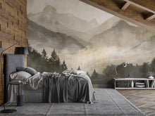 Load image into Gallery viewer, 3D Mountain Forest Landscape Wallpaper Mural | Stylish Modern Wall Decor for Bedroom or Living Room | Bold Scenic Nature Wall Art Gift Home