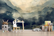 Load image into Gallery viewer, 3D Mountain Landscape Wallpaper Mural | Stylish Wall Decor for Nursery Kids Room or Living Room | Modern Scenic Bold Wallpaper Gift Home