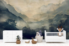 Load image into Gallery viewer, 3D Mountain Landscape Wallpaper Mural | Stylish Wall Decor for Nursery Kids Room or Living Room | Modern Scenic Bold Wallpaper Gift Home