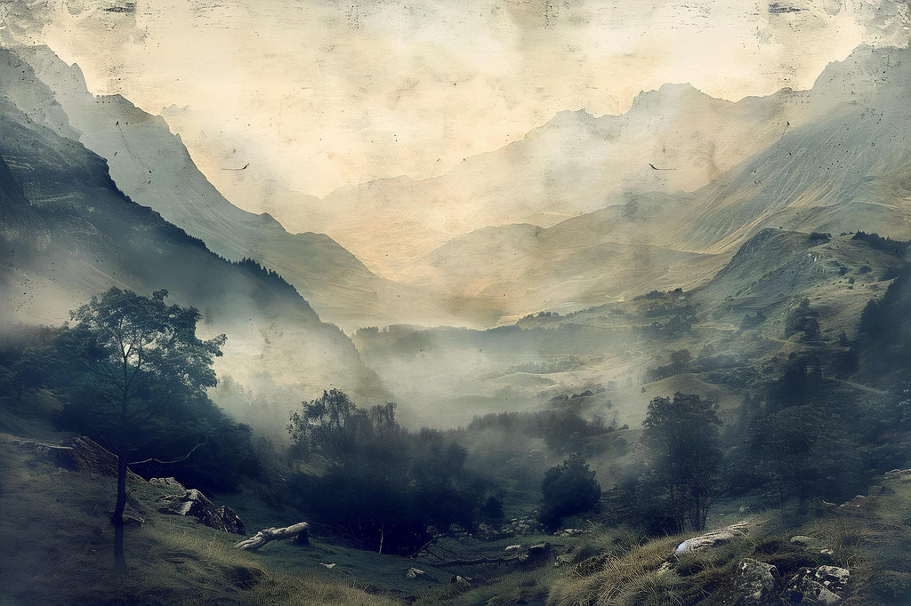3D Mountain Landscape Wallpaper Mural | Stylish Wall Decor for Nursery Kids Room or Living Room | Modern Scenic Bold Wallpaper Gift Home