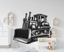 Load image into Gallery viewer, Bulldozer wall decal Construction Bulldozer Truck Wall Decal Kids Decal Custom Name Name Nursery wall Vinyl Sticker Decor 878RS