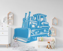 Load image into Gallery viewer, Bulldozer wall decal Construction Bulldozer Truck Wall Decal Kids Decal Custom Name Name Nursery wall Vinyl Sticker Decor 878RS
