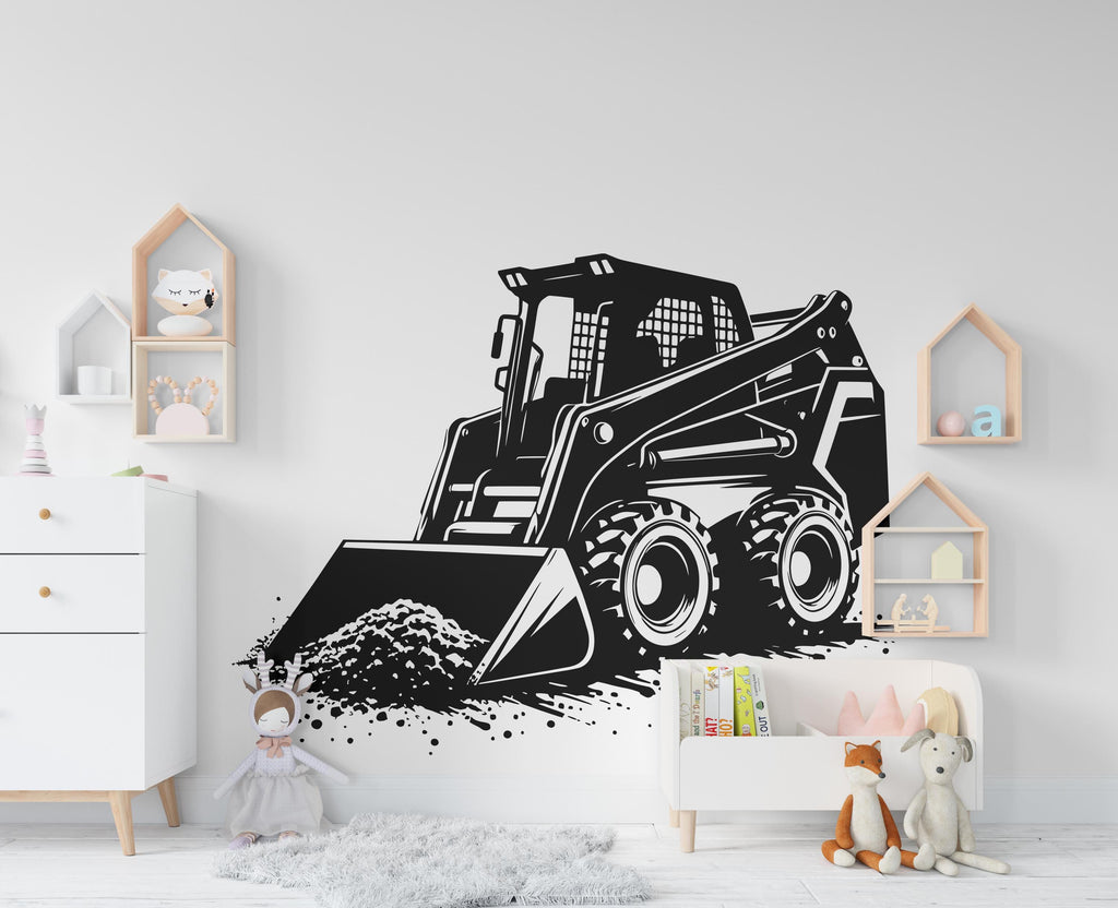 Skid Steer wall decal Construction Skid Steer Truck Wall Decal Kids Decal Nursery wall Vinyl Sticker Decor 879RS