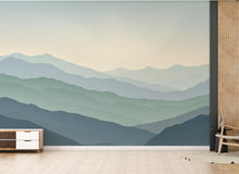 Load image into Gallery viewer, Mountain Wallpaper watercolor Peel and Stick Mountain Watercolor Wallpaper Mountain Wall Art Nature Wallpaper Minimalist Mural 910RS