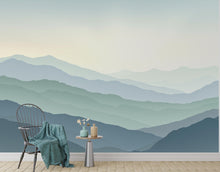 Load image into Gallery viewer, Mountain Wallpaper watercolor Peel and Stick Mountain Watercolor Wallpaper Mountain Wall Art Nature Wallpaper Minimalist Mural 910RS