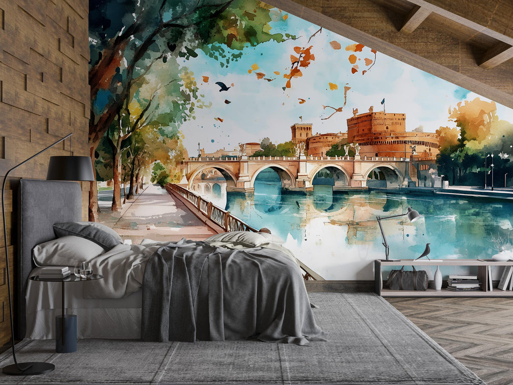 Venice Canal 3D Wallpaper Mural • Italian Cityscape Wall Art • Stylish Wall Decor For Living Room Bedroom Office • Modern Bold Room Design