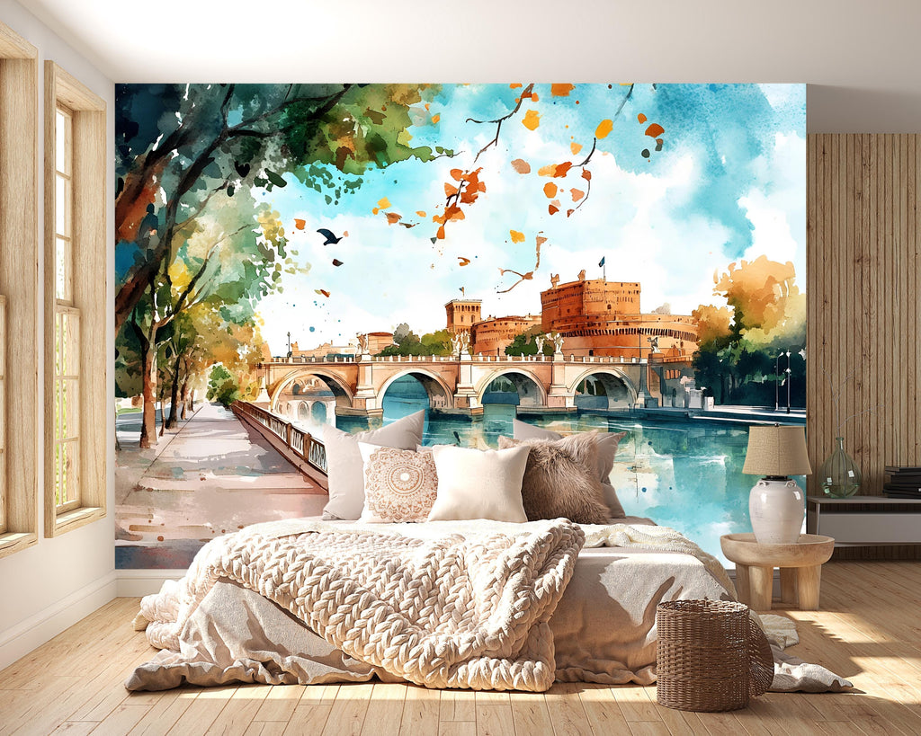Venice Canal 3D Wallpaper Mural • Italian Cityscape Wall Art • Stylish Wall Decor For Living Room Bedroom Office • Modern Bold Room Design