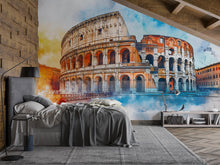 Load image into Gallery viewer, Rome Colosseum Wall Mural 3D Effect Wallpaper • Italian Landmark Stylish Wall Decor • Modern Bold Rome Travel Art • Unique Gift for Home
